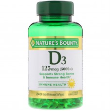 Nature's Bounty Vitamin D3 125 mcg (5,000 МЕ) Витамин Д3 240 капсул