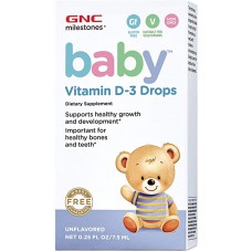 GNC Milestones baby Vitamin D-3 Drops Витамин D3  для малышей в каплях