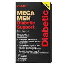 Витамины для мужчин GNC Mega Men Diabetic Support для улучшения метаболизма глюкозы 90 таблеток