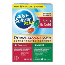 Лекарство от простуды и гриппа  Alka-Seltzer Plus Maximum Strength Cold & Flu Day/Night PowerMax Gels 20