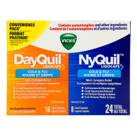 Средство для лечения простуды и гриппа Vicks DayQuil & NyQuil, 24 капсулы