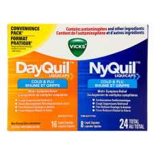 Средство для лечения простуды и гриппа Vicks DayQuil & NyQuil, 24 капсулы