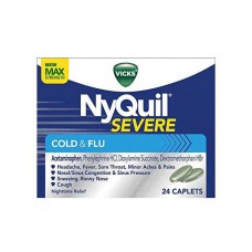 Vicks NyQuil SEVERE Средство для лечения простуды и гриппа 24 капсулы