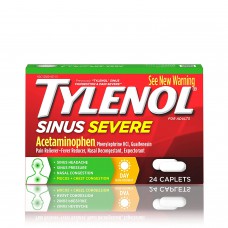 Tylenol Sinus  Severe Caplets Жаропонижающее средство при гриппе и простуде 24 капсулы 