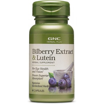 GNC Herbal Plus Bilberry Extract Lutein  Комплекс ягод черники и лютеина 60 табл