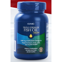 GNC Triple Strength Fish Oil Рыбий жир Тройная сила без вкуса и запаха 120 мини капс 60 дней