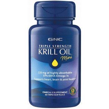 GNC Triple Strength Krill Oil Mасло криля 60 гелевых капсул 