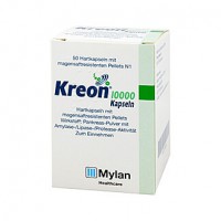 БАД улучшающая процессы пищеварения Kreon 10.000 Mylan 150mg, 50 капсул