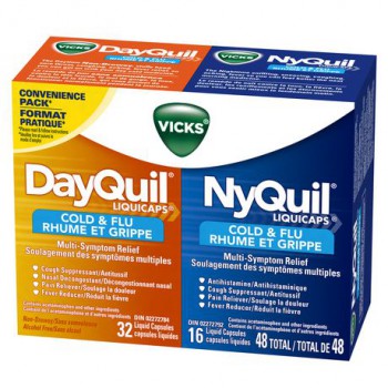 Капсулы от простуды и гриппа Vicks DayQuil & NyQuil, 48 капсулы