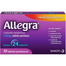 Sanofi Allegra 120 mg, 10 tablets