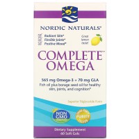 Nordic Naturals, Complete Omega, со вкусом лимона, 1000 мг, 60 гелевых капсул