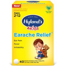 Hyland's 4 Kids, Earache Relief, средство от ушной боли для детей 2-12 лет, 40 tablets