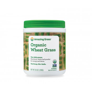 БАД органический цельнозерновой порошок пшеницы мягкой Organic Wheat Grass Amazing Grass, 240 г