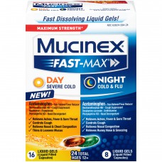 Капсулы от простуды универсальные Mucinex Fast Max Day Night Liquid Gels, 24 капсулы