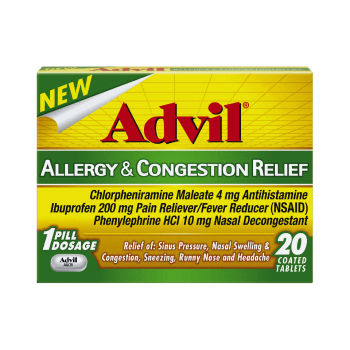 Таблетки от аллергии Advil Allergy & Congestion Relief, 10 таблеток