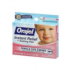 Обезболивающие ватные палочки для десен при прорезывании зубов Orajel Baby Instant Relief for Teething Pain Swabs, 12 штук