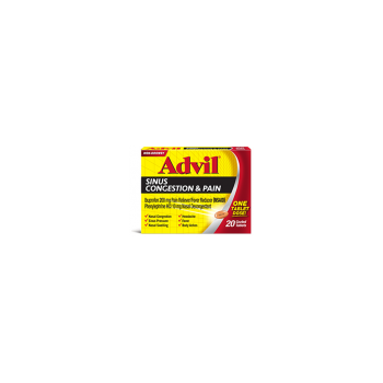 Advil Sinus Congestion & Pain Обезболивающие таблетки при простуде 20 капсул