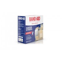 Пластырь бактерицидный Band-Aid Sheer Strips, 80 штук