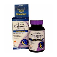 Таблетки от бессонницы мелатонин быстрорастворимый Melatonin Calm Sleep Natrol клубника, 5 мг 60 таблеток