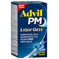 Обезболивающее со снотворным эффектом Advil PM Liqui-Gels, 80 капсул