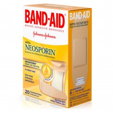 Пластырь бактерицидный Band-Aid With Neosporin Bandages, 20 штук