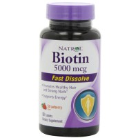 Витамины для волос и ногтей Biotin Fast Dissolve Strawberry Natrol, 90 таблеток