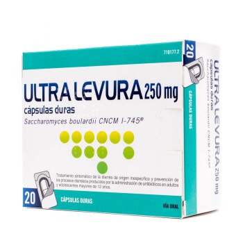 БАД противодиарейный препарат ULTRA LEVURA 250 MG VIA ORAL, 20 капсул