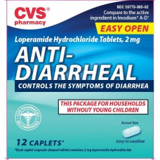 Капсулы от диареи CVS Anti-diarrheal Loperamide Hydrochloride Caplets 2мг, 12 капсул