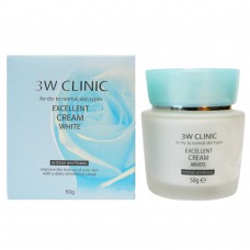 Интенсивный отбеливающий крем для сухой и нормальной кожи 3W Clinic Excellent White 50 г